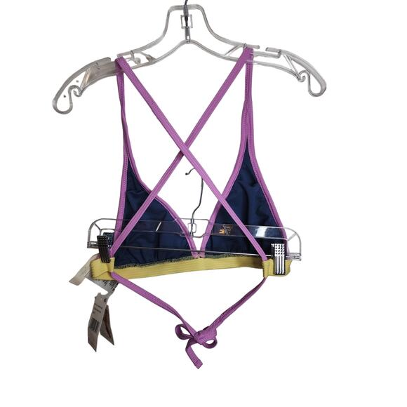 Jessica Simpson Blue X-Back Full-Support Triangle Bikini Swim Top, NWT, Large - Picture 4 of 6